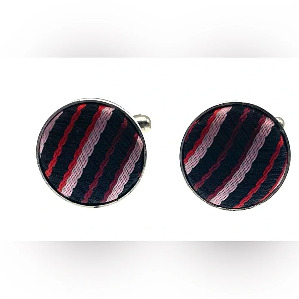 3 for $30 Vintage Classic Silver Tone Fabric Covered Cufflinks